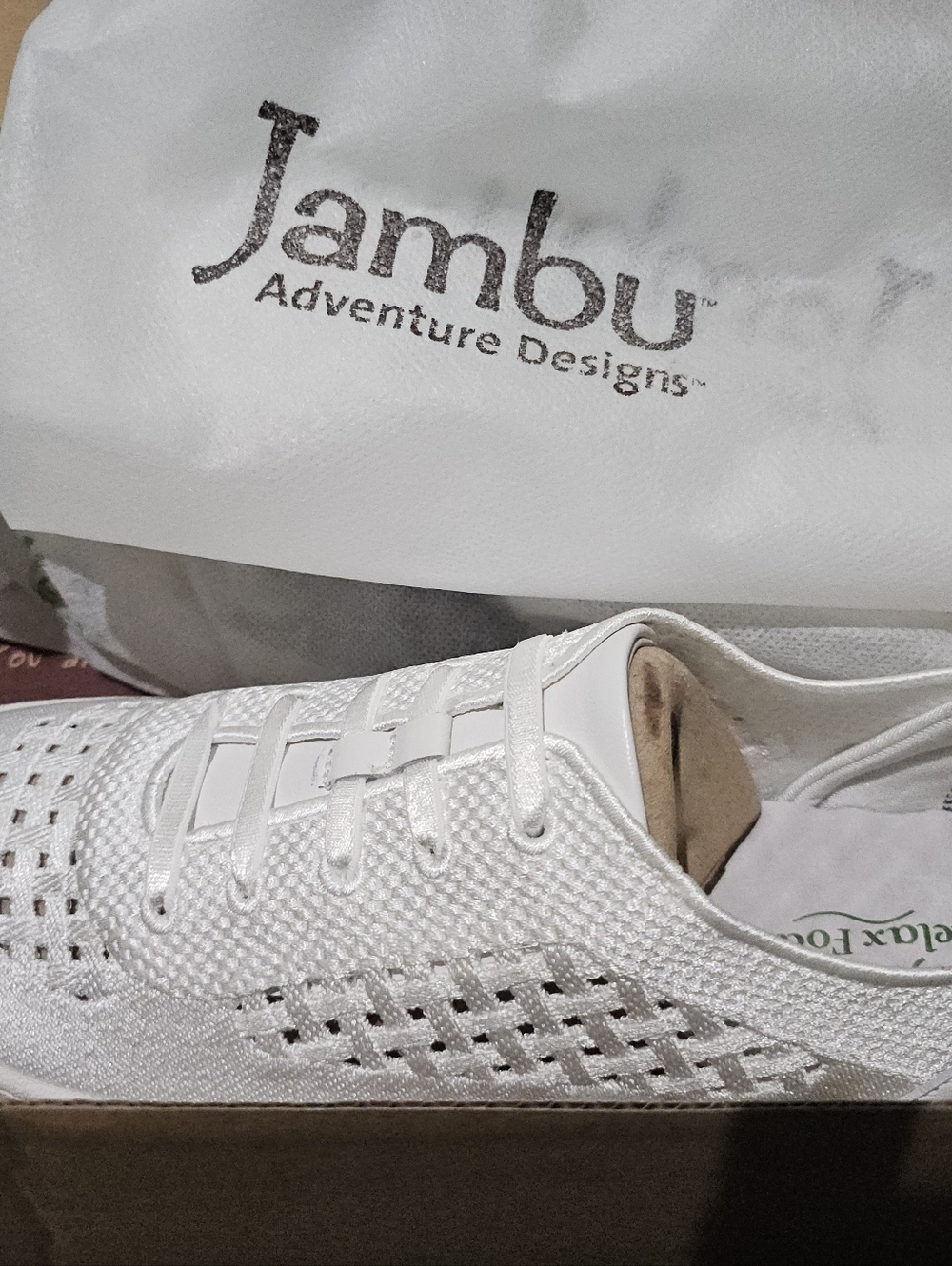 Jambu White Knit Perforated Lace-Up Sneaker